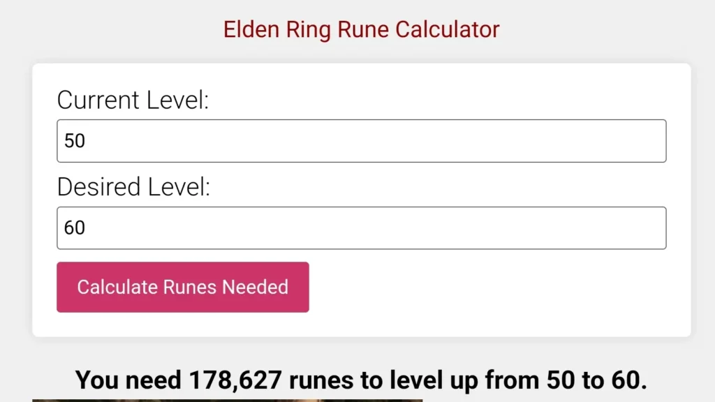 elden ring rune calculator